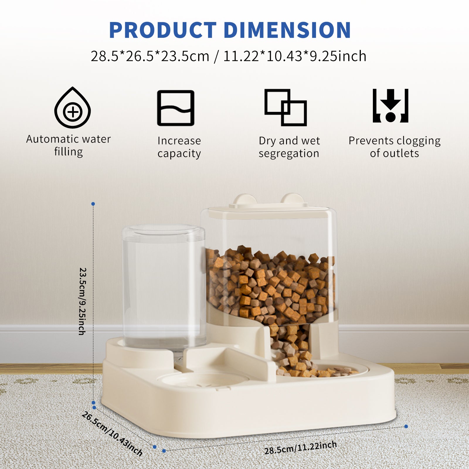 Automatic Pet Food & Water Dispenser – Self-Refilling Feeder for Dogs & Cats