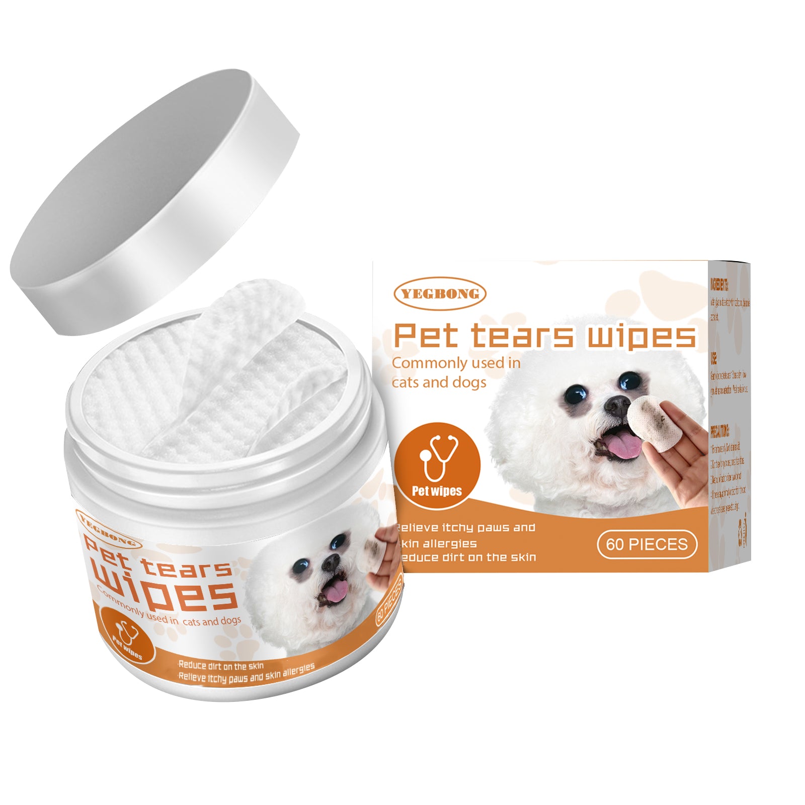Pet Eye Wipes – Tear Stain Removal for Dogs & Cats