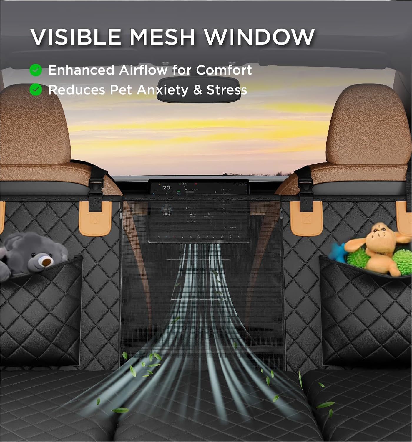 Dog Car Back Seat Cover & Hammock – Waterproof, Non-Slip, Holds 400 lbs