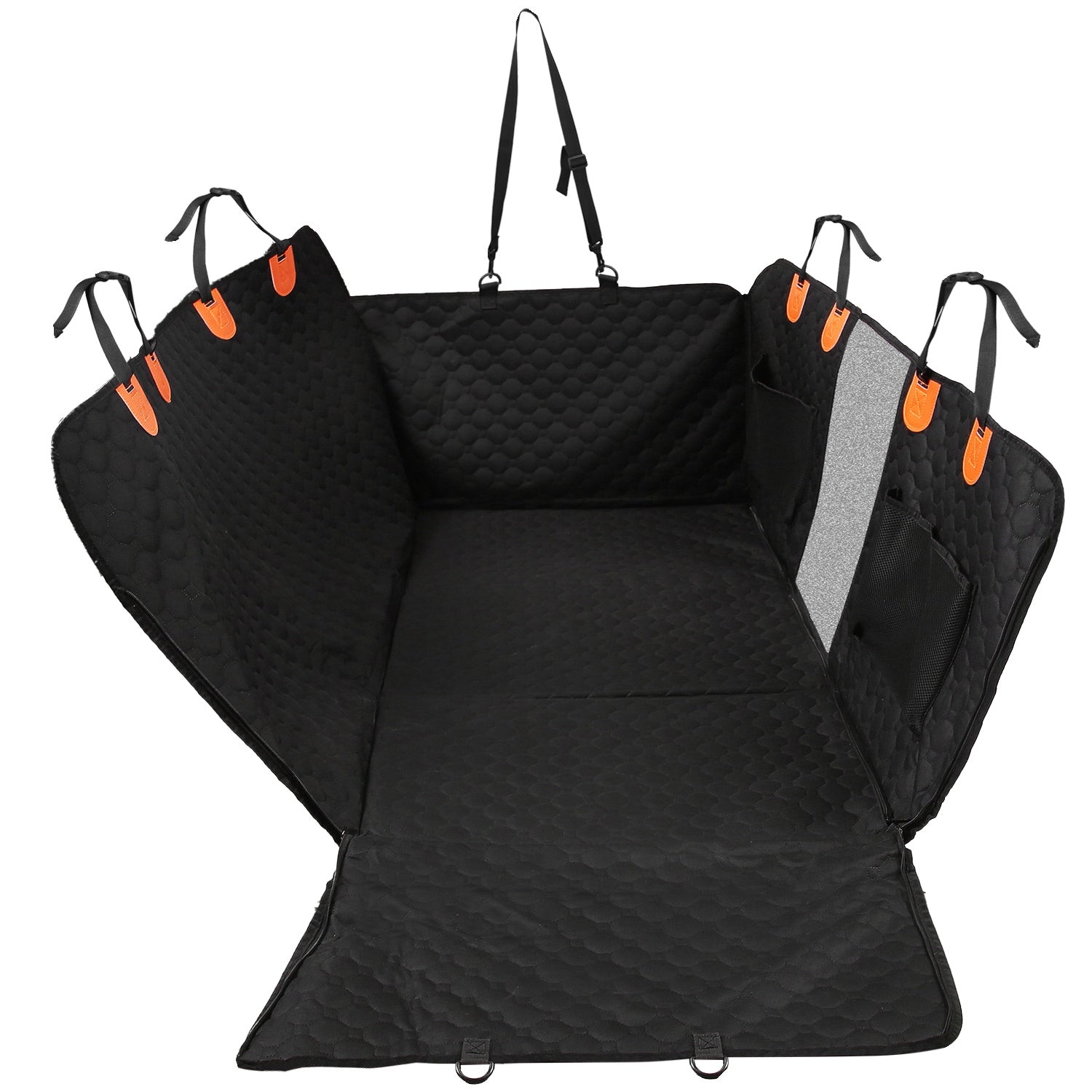 Dog Car Back Seat Cover with Zipper Mesh Window – Waterproof 600D