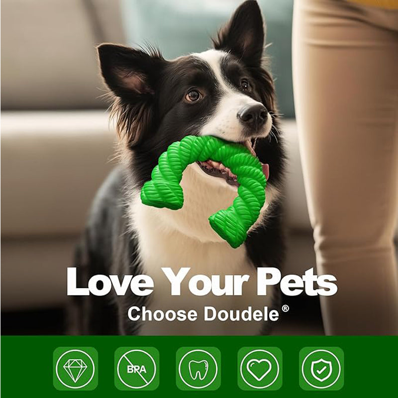 Natural Rubber Horseshoe Chew Toy for Aggressive Chewers