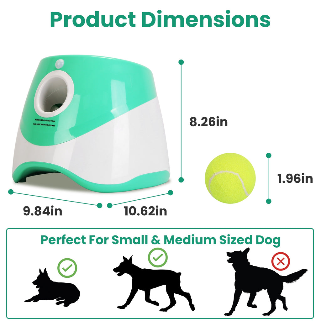 Automatic Dog Ball Launcher – 3 Distances, 6 Tennis Balls Included