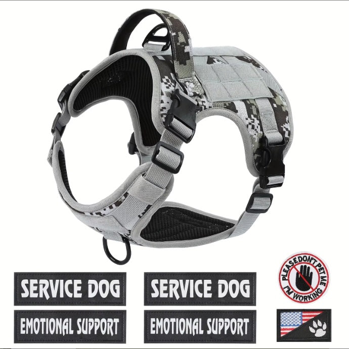 Tactical No-Pull Dog Harness Vest – Adjustable & Reflective