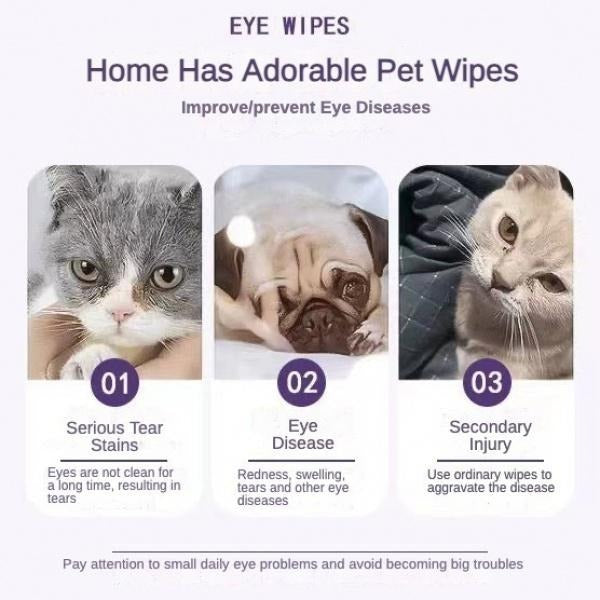 Pet Eye Cleaning Wipes for Dogs & Cats – 200 Count