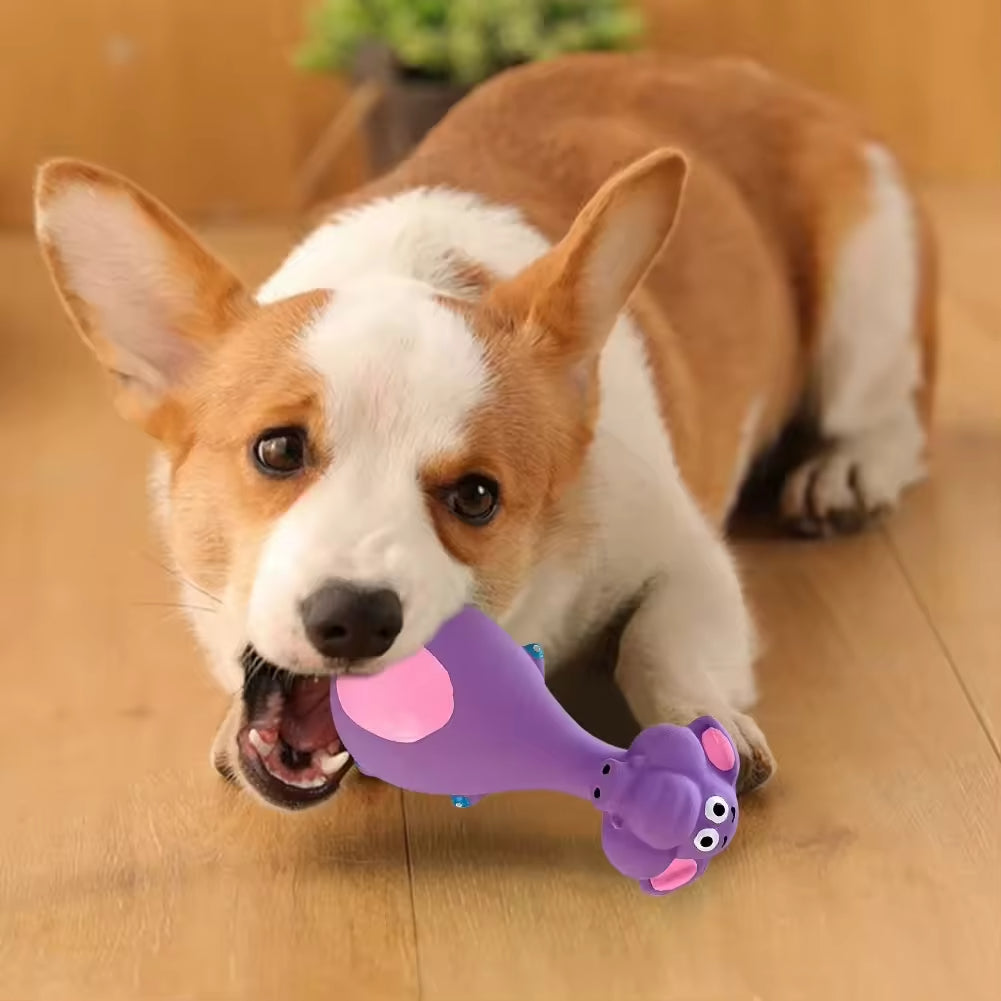 4-Pack Squeaky Latex Dog Chew Toys – Cartoon Animal Shapes