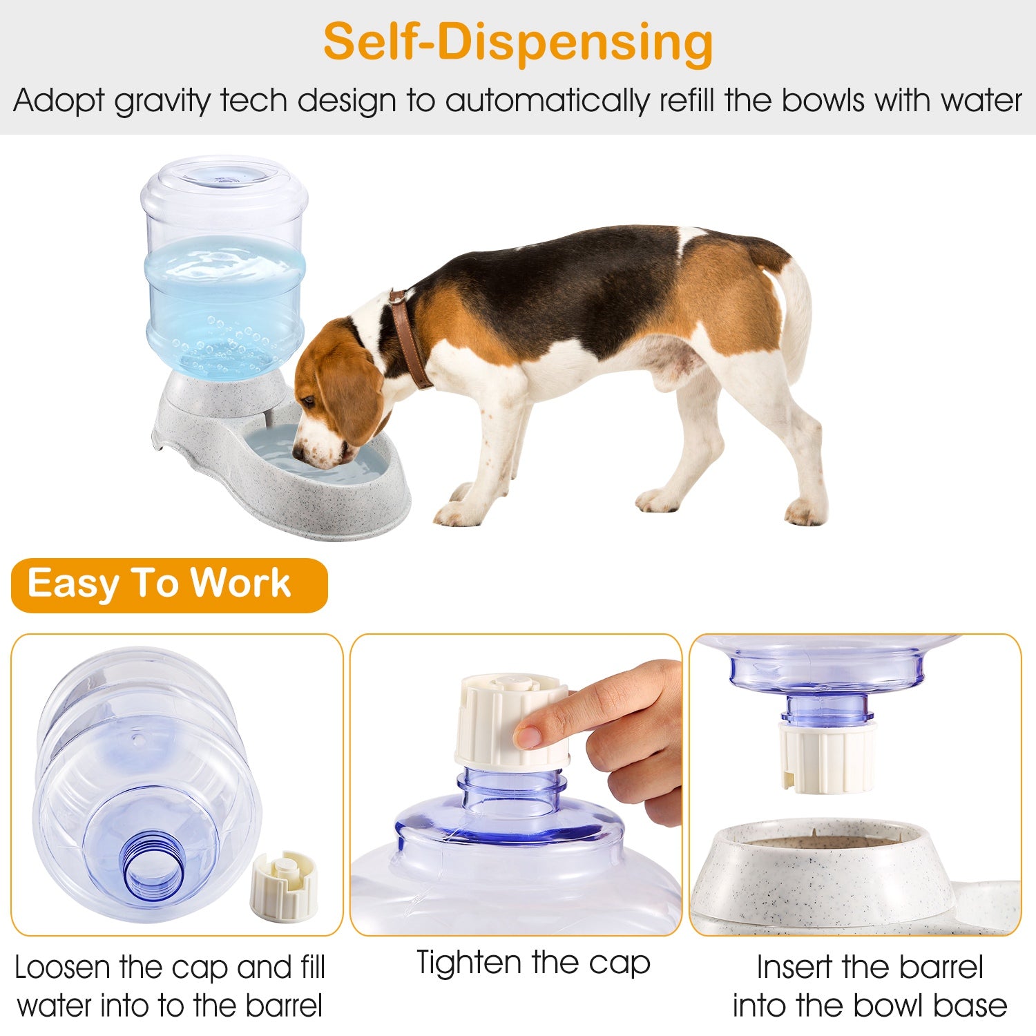 Gravity Pet Water Dispenser – 3.5L Self-Refilling for Dogs & Cats