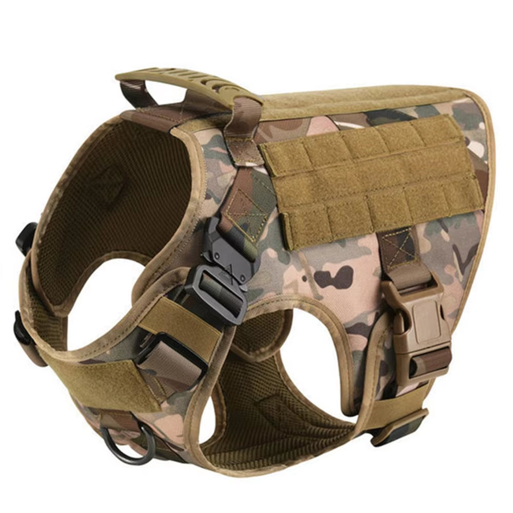 Tactical Dog Harness & Leash Set – No-Pull Nylon Vest
