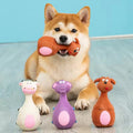 4-Pack Squeaky Latex Dog Chew Toys – Cartoon Animal Shapes