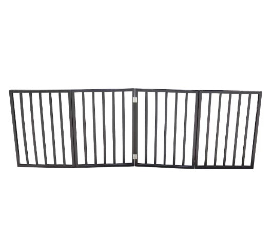 Foldable Wooden Pet Gate for Doorways & Rooms – No Installation