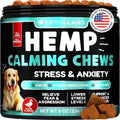 Hemp Calming Chews for Dogs – Anxiety Relief with Hemp Oil, Turmeric & Valerian (120 Treats)