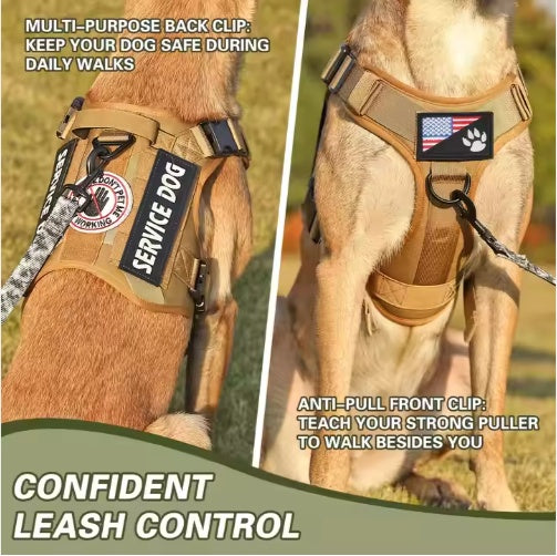 Tactical No-Pull Dog Harness Vest – Adjustable & Reflective