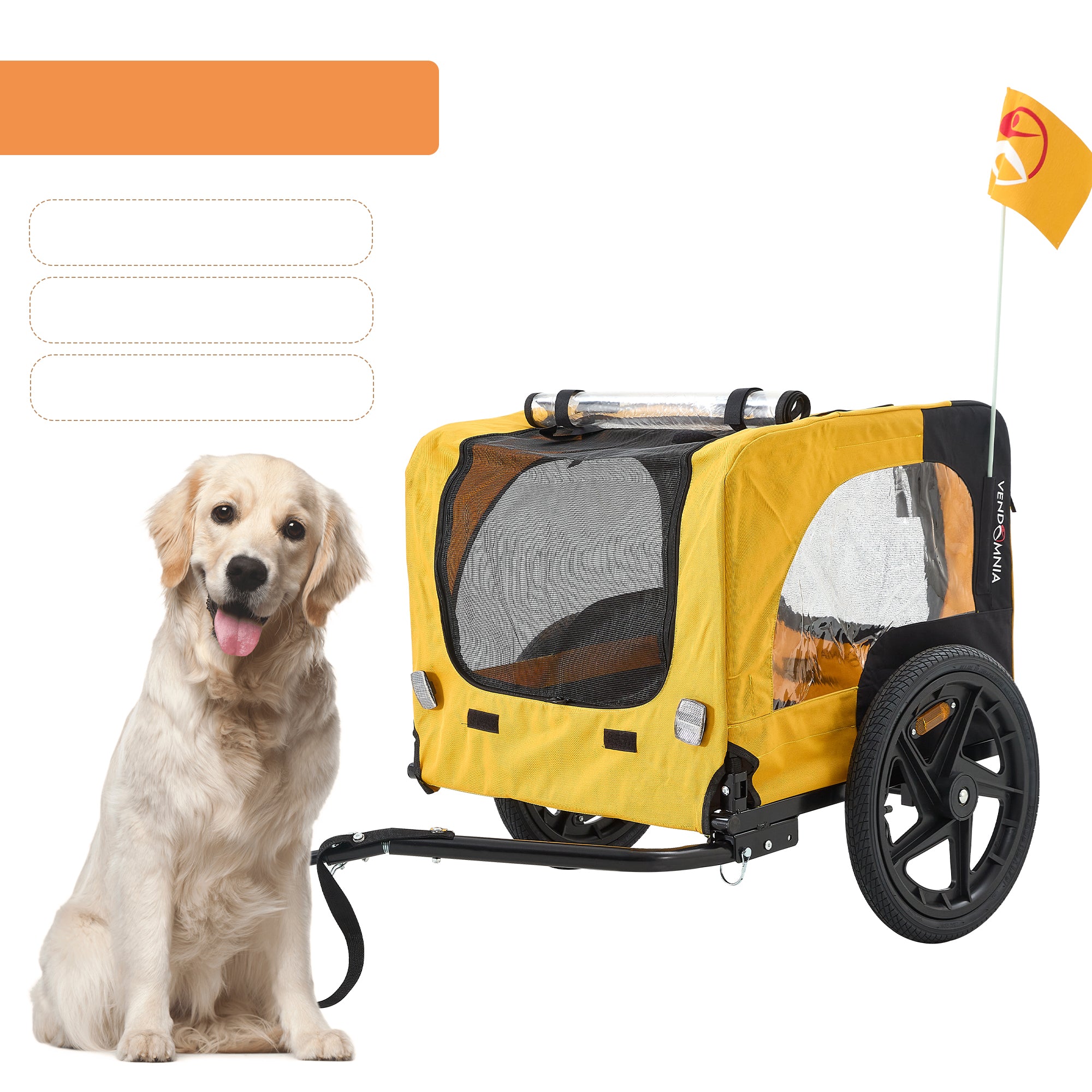 Heavy-Duty Foldable Dog Bicycle Trailer & Pet Stroller – Up to 88 lbs