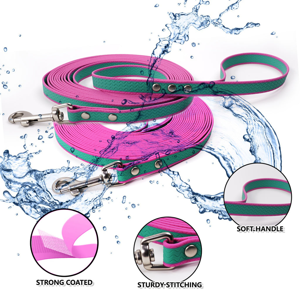 Waterproof PVC Dog Training Leash – Two-Color, Multiple Lengths