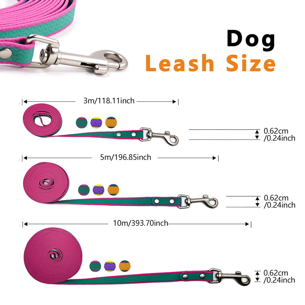 Waterproof PVC Dog Training Leash – Two-Color, Multiple Lengths
