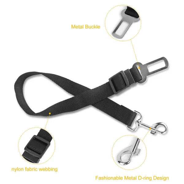 Dog Car Seat Belt 2-Pack – Adjustable Safety Leash for Dogs & Cats