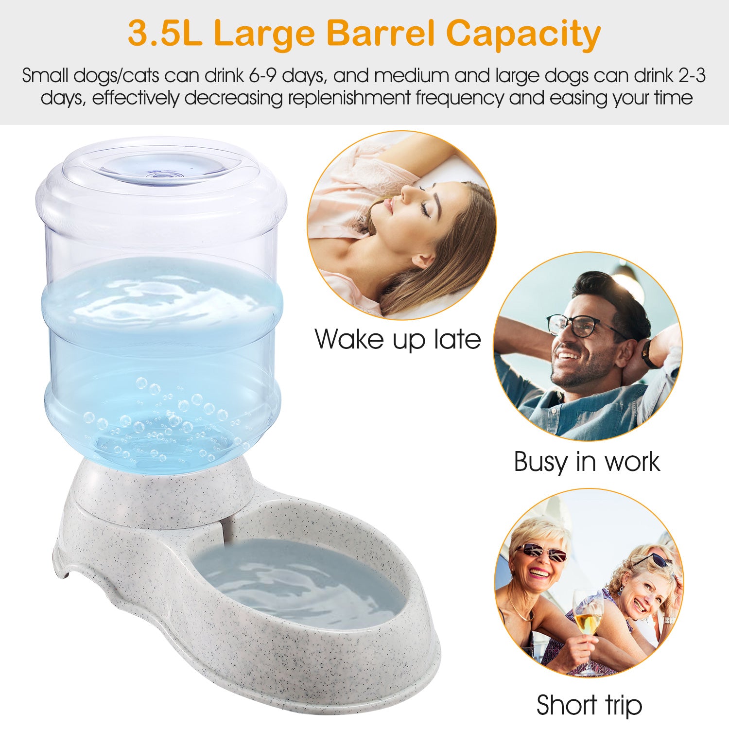 Gravity Pet Water Dispenser – 3.5L Self-Refilling for Dogs & Cats
