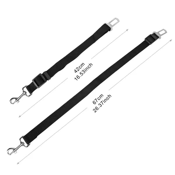 Dog Car Seat Belt 2-Pack – Adjustable Safety Leash for Dogs & Cats