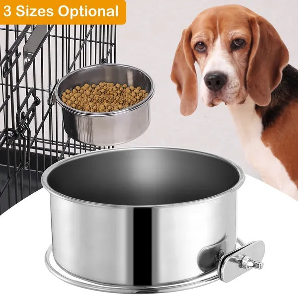 Stainless Steel Cage Bowl with Clamp Holder – Food & Water