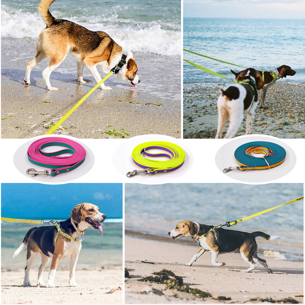 Waterproof PVC Dog Training Leash – Two-Color, Multiple Lengths