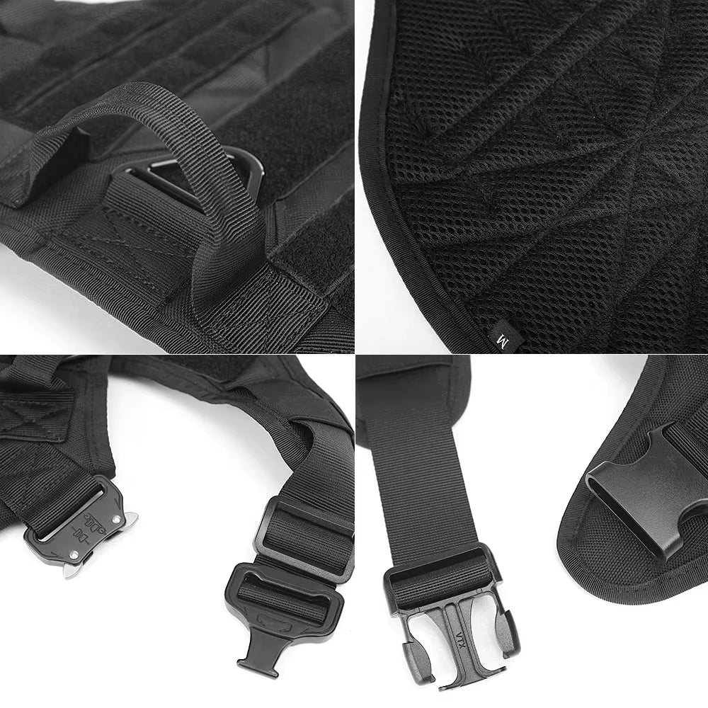 Tactical Dog Harness & Leash Set – No-Pull Nylon Vest