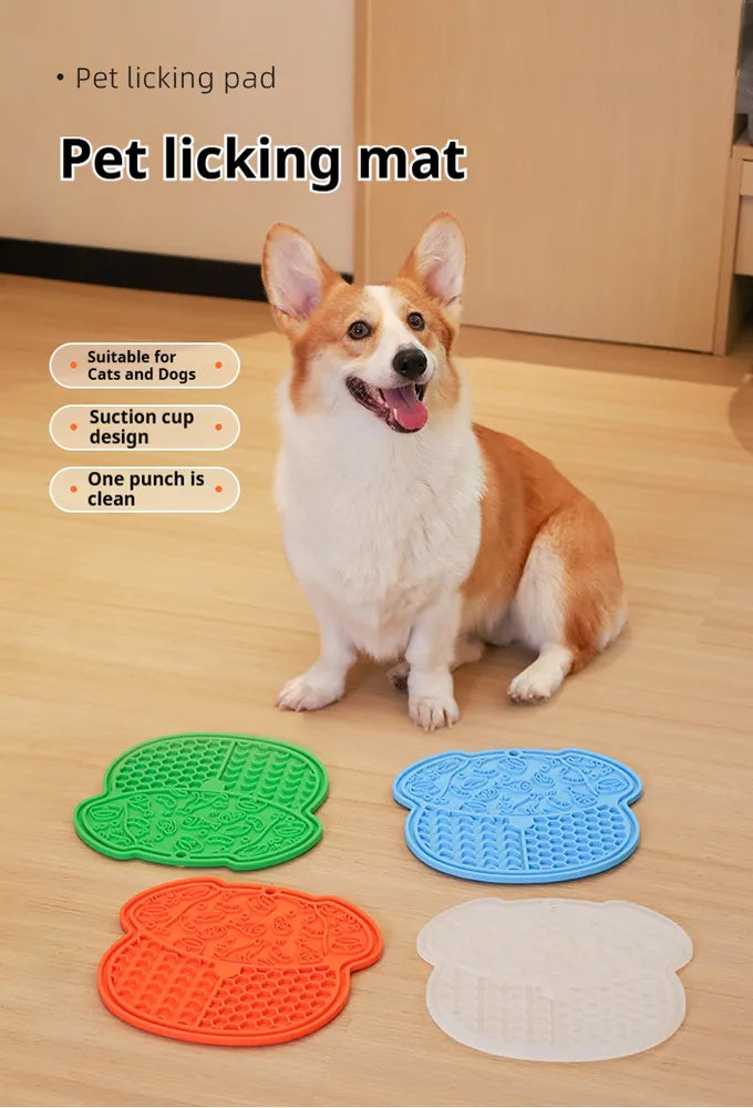 Dog & Cat Lick Mat – Slow Feeder Mat with Strong Suction | 4 Colors