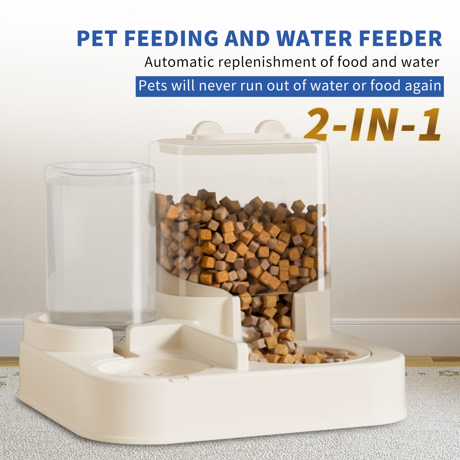 Automatic Pet Food & Water Dispenser – Self-Refilling Feeder for Dogs & Cats