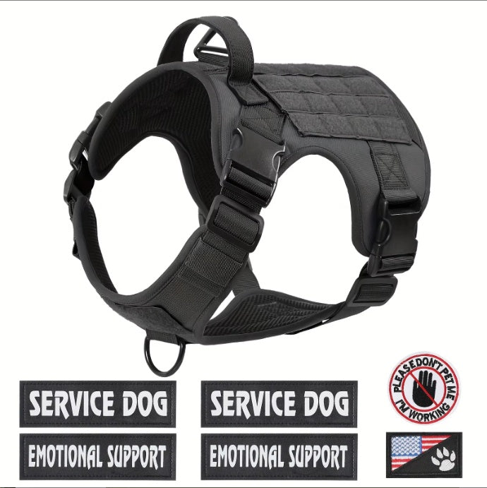 Tactical No-Pull Dog Harness Vest – Adjustable & Reflective
