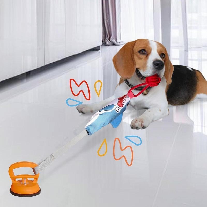 Shark Shaped Dog Toy with Suction Cup – Interactive Rope & Chew