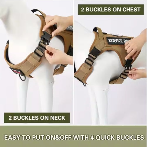 Tactical No-Pull Dog Harness Vest – Adjustable & Reflective
