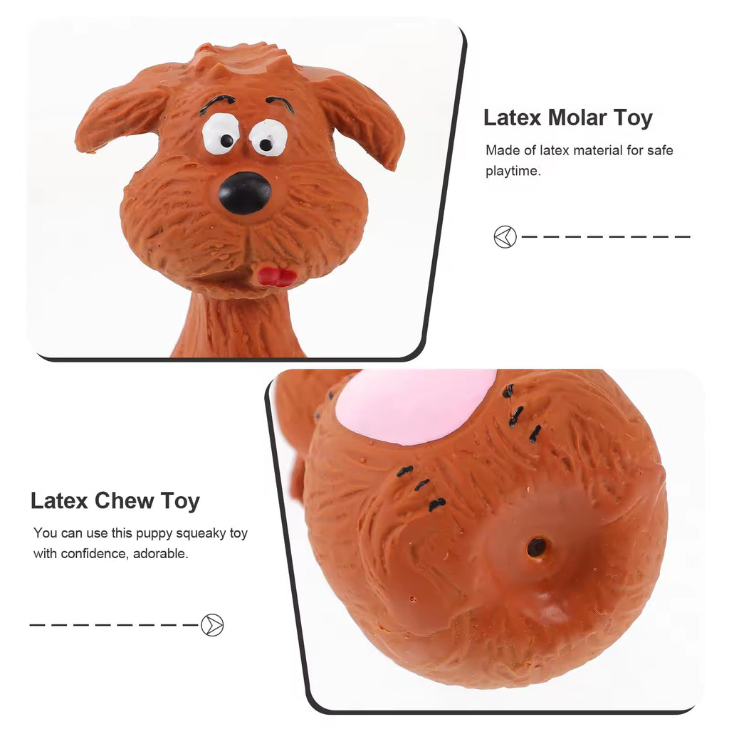 4-Pack Squeaky Latex Dog Chew Toys – Cartoon Animal Shapes