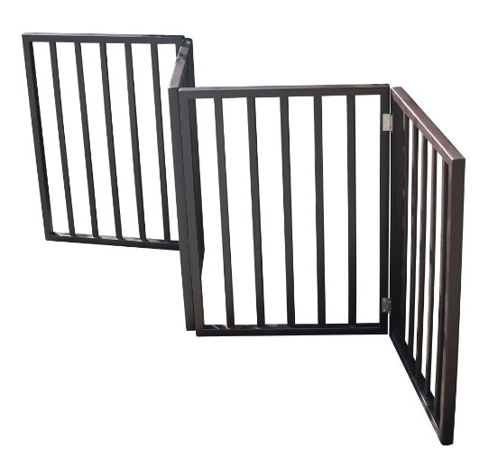 Foldable Wooden Pet Gate for Doorways & Rooms – No Installation