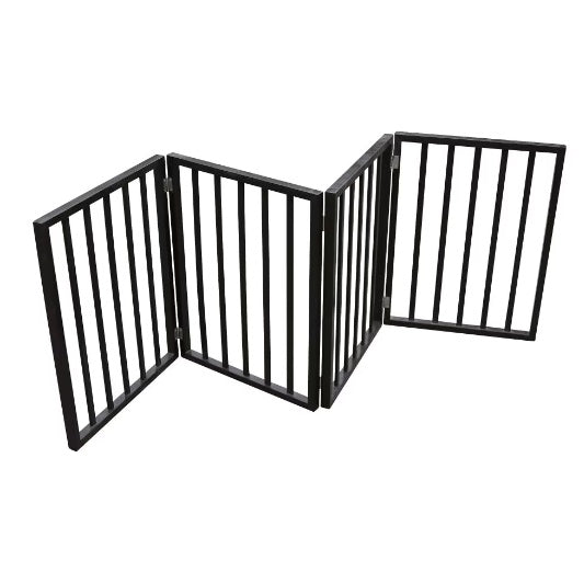 Foldable Wooden Pet Gate for Doorways & Rooms – No Installation
